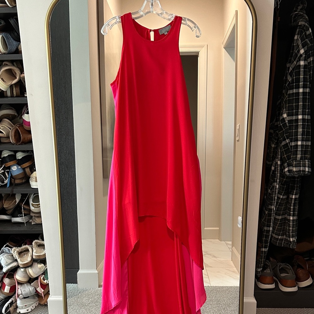 Chic High-Low Red Dress